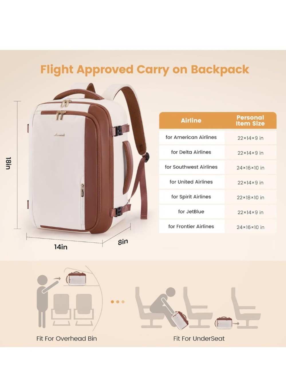 NWT Travel Backpack Carry On - Picture 4 of 13